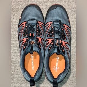 Merrell size 15 steel toe work shoes.